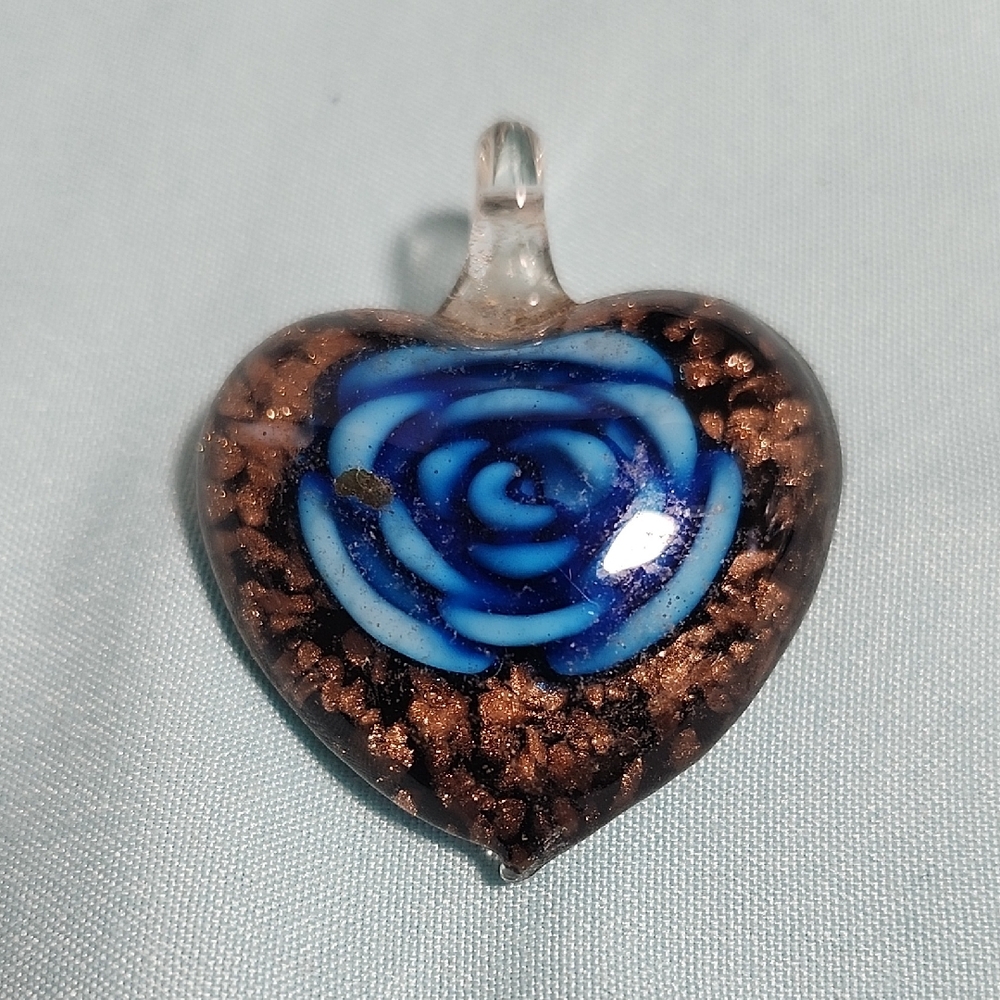 Blue and Brown Heart Pendant